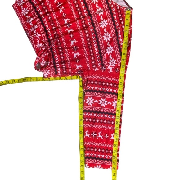 Christmas Crop Top Holiday Tee Blouse Shirt Long Sleeve Stretchy Red White 1XL - Picture 3 of 16